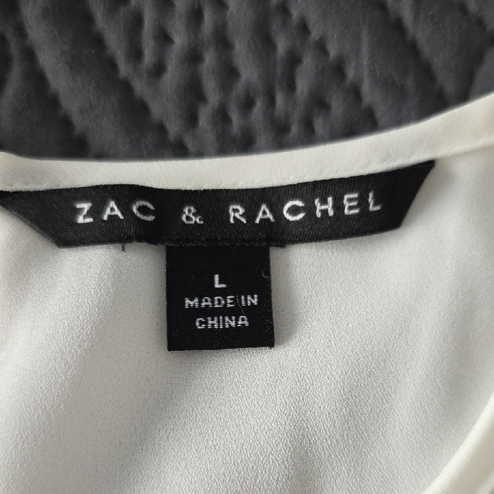 NWT Zac & Rachel White Blouse with Gathered Detail - Picture 3 of 8